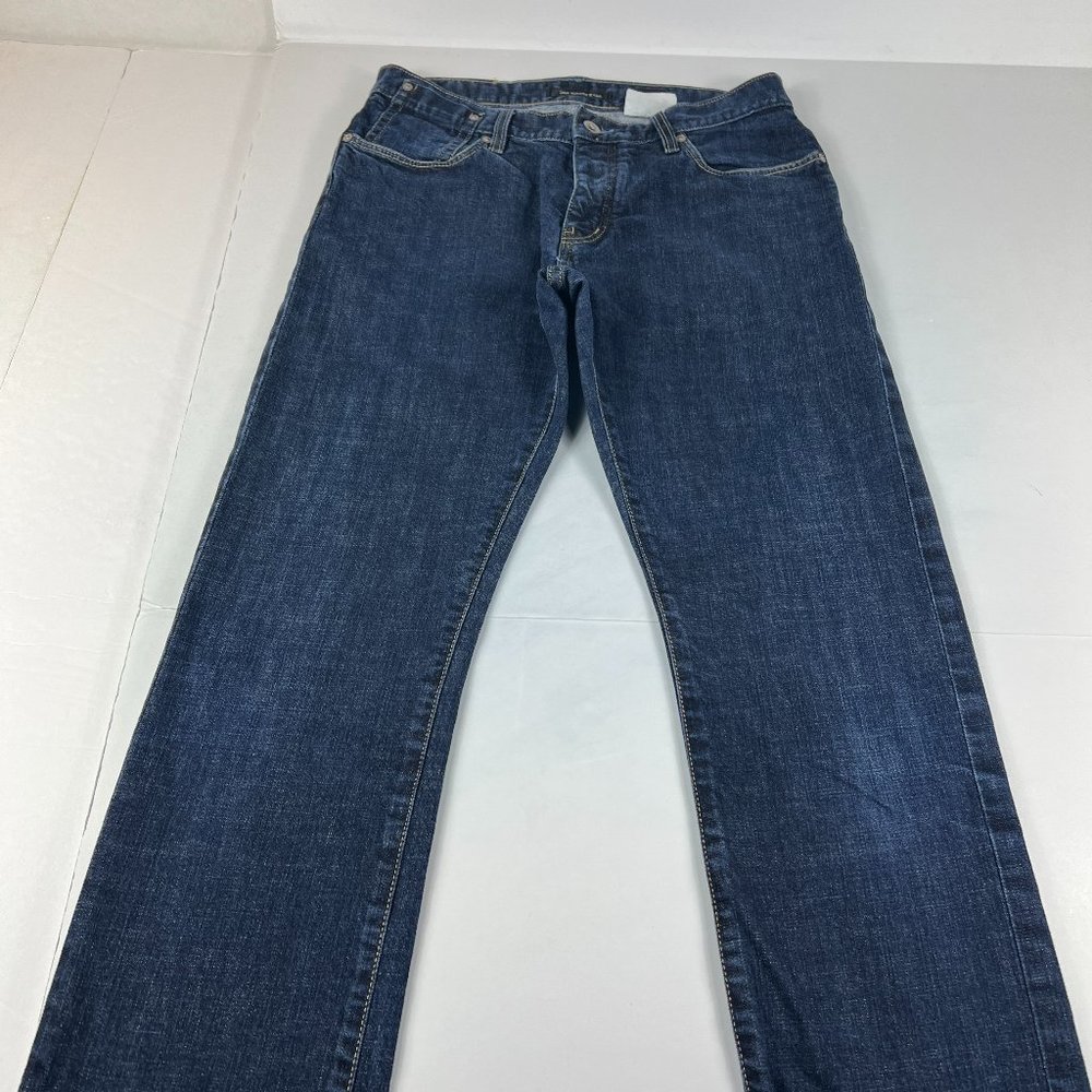 John Varvatos USA Jeans Women's 31 Reg Mid Rise Slim Fit Dark Blue Stretch Denim